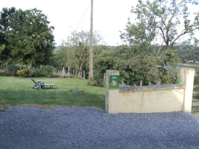 Rear yard at gite in Viellesegure