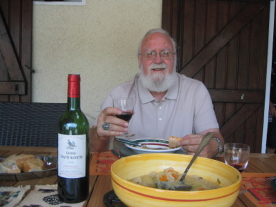 Enjoying a French lunch